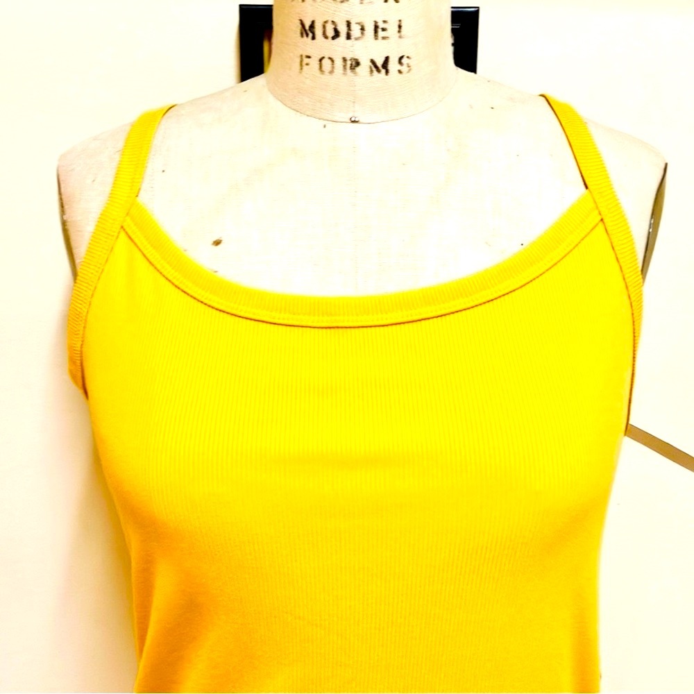 T65 Time and Tru Yellow Ribbed Camisole - Picture 2 of 3
